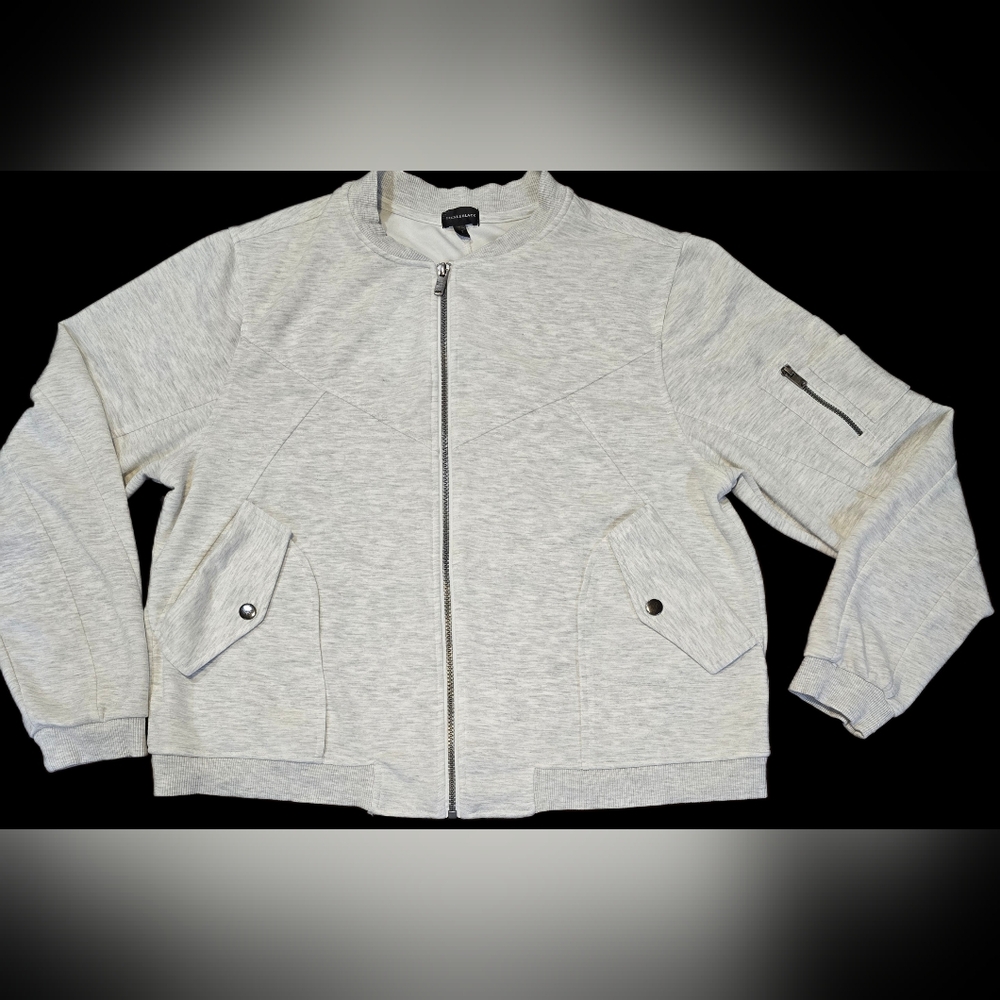 Buckle Black Women's Light Gray Bomber-style Jacket, Large